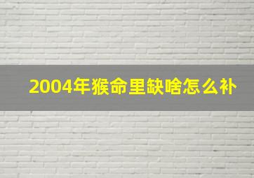 2004年猴命里缺啥怎么补