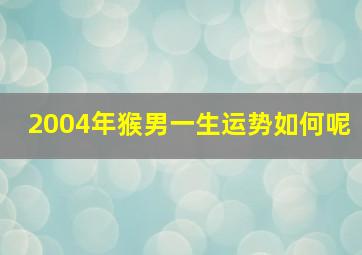 2004年猴男一生运势如何呢