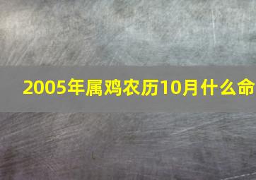 2005年属鸡农历10月什么命