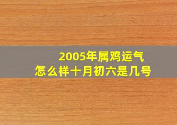 2005年属鸡运气怎么样十月初六是几号