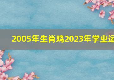 2005年生肖鸡2023年学业运