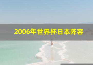 2006年世界杯日本阵容