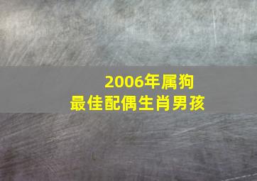 2006年属狗最佳配偶生肖男孩