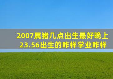 2007属猪几点出生最好晚上23.56出生的咋样学业咋样