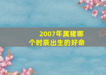 2007年属猪哪个时辰出生的好命