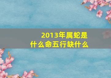 2013年属蛇是什么命五行缺什么