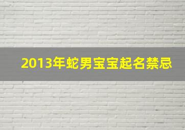 2013年蛇男宝宝起名禁忌