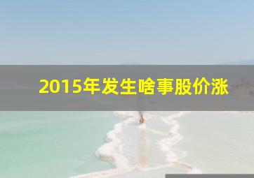 2015年发生啥事股价涨