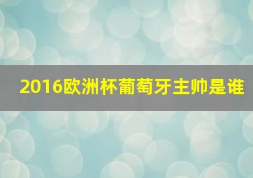 2016欧洲杯葡萄牙主帅是谁