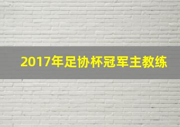 2017年足协杯冠军主教练