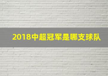 2018中超冠军是哪支球队