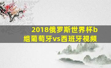 2018俄罗斯世界杯b组葡萄牙vs西班牙视频