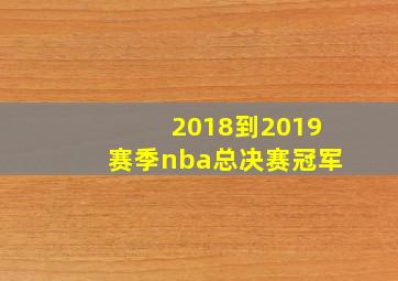 2018到2019赛季nba总决赛冠军