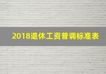 2018退休工资普调标准表