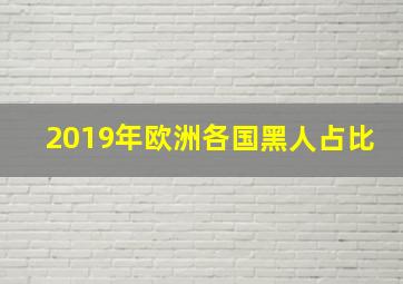 2019年欧洲各国黑人占比