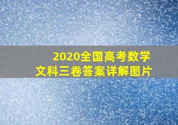 2020全国高考数学文科三卷答案详解图片