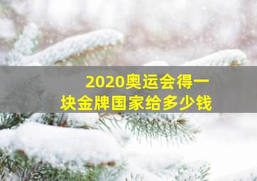 2020奥运会得一块金牌国家给多少钱