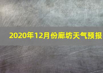 2020年12月份廊坊天气预报