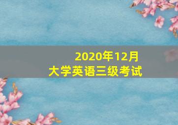 2020年12月大学英语三级考试