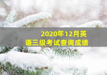 2020年12月英语三级考试查询成绩