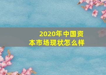 2020年中国资本市场现状怎么样