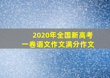 2020年全国新高考一卷语文作文满分作文