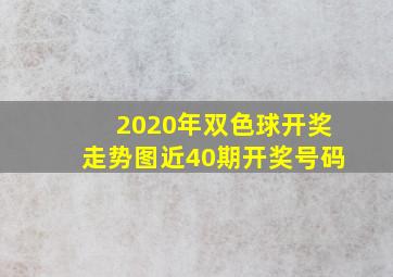 2020年双色球开奖走势图近40期开奖号码