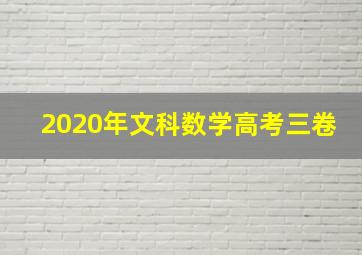 2020年文科数学高考三卷