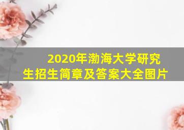 2020年渤海大学研究生招生简章及答案大全图片