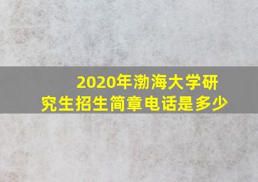 2020年渤海大学研究生招生简章电话是多少