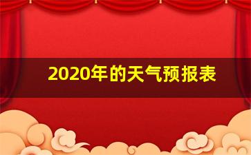 2020年的天气预报表