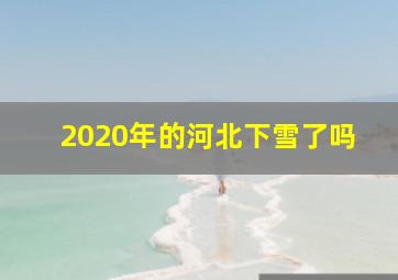 2020年的河北下雪了吗