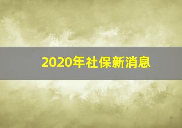 2020年社保新消息