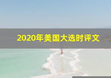 2020年美国大选时评文