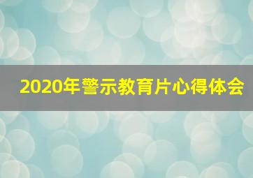 2020年警示教育片心得体会