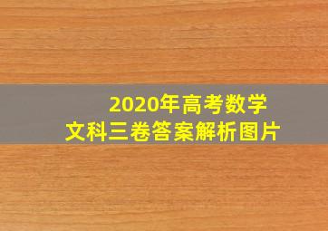 2020年高考数学文科三卷答案解析图片