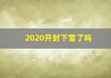 2020开封下雪了吗