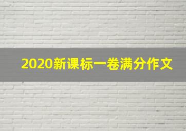 2020新课标一卷满分作文