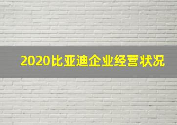 2020比亚迪企业经营状况