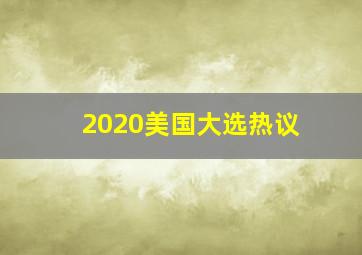 2020美国大选热议