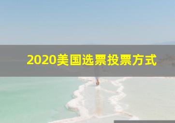 2020美国选票投票方式