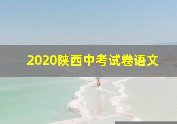 2020陕西中考试卷语文