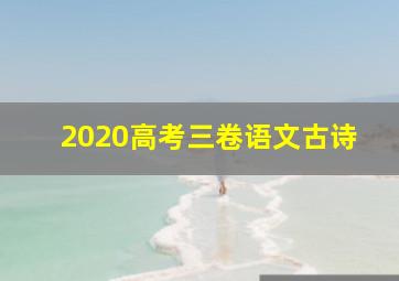 2020高考三卷语文古诗