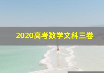 2020高考数学文科三卷