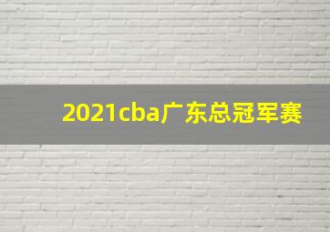 2021cba广东总冠军赛