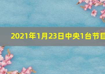 2021年1月23日中央1台节目