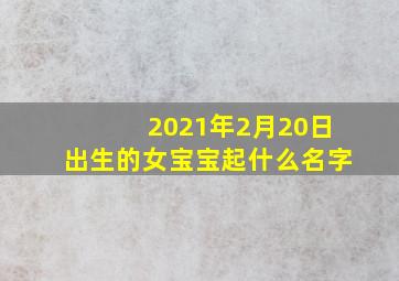 2021年2月20日出生的女宝宝起什么名字