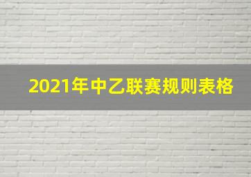 2021年中乙联赛规则表格