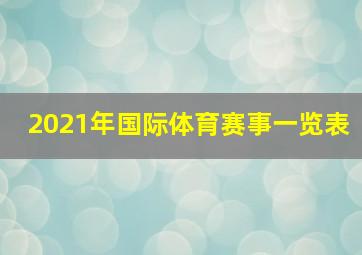 2021年国际体育赛事一览表