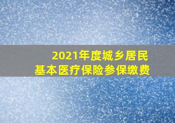 2021年度城乡居民基本医疗保险参保缴费